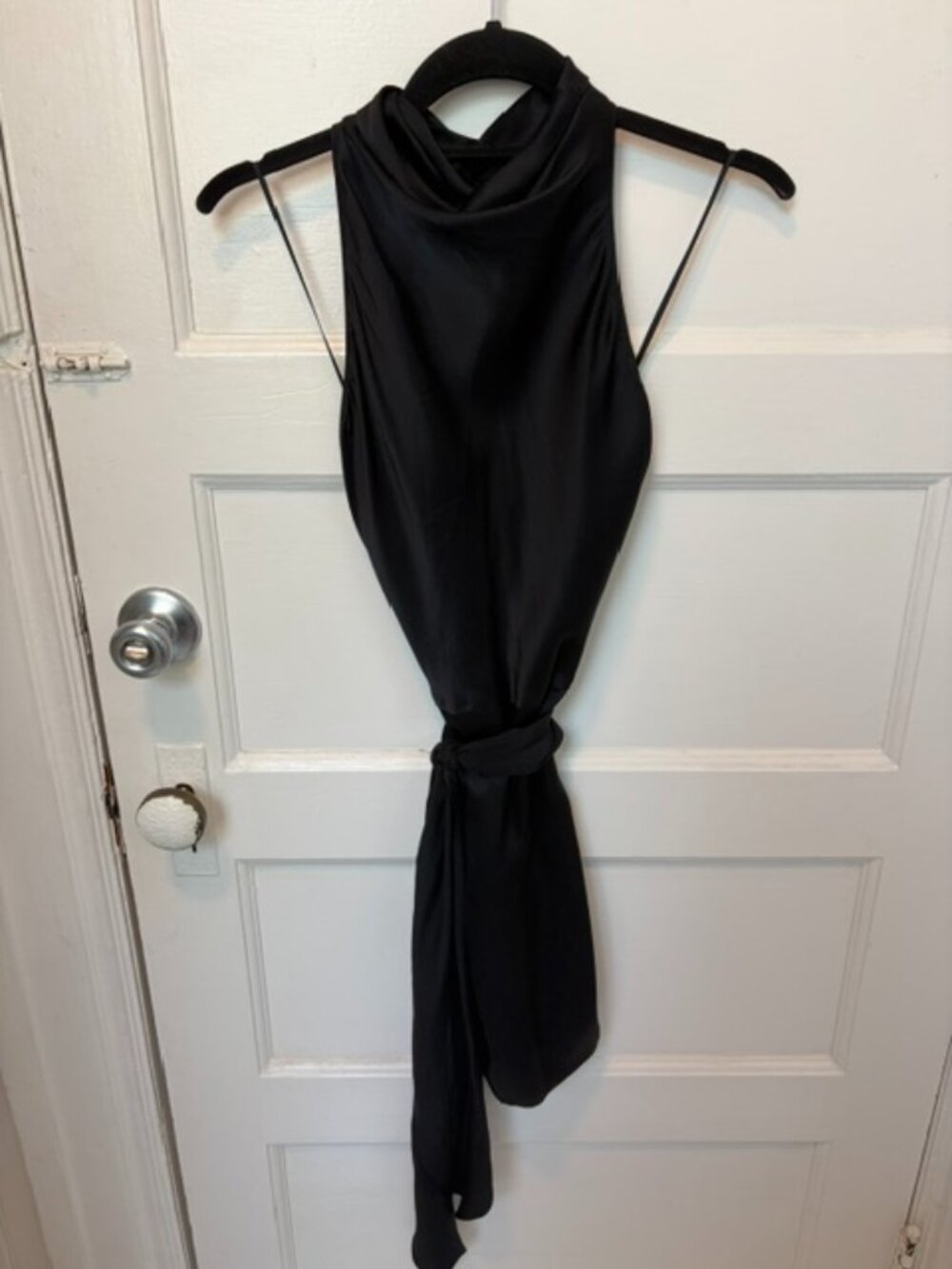 Amanda Uprichard SANDRINE 100% Silk Halter Tie-Waist Mini Dress S